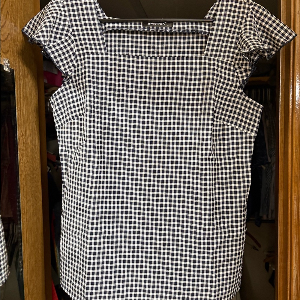 Balenciaga Monochrome Checkered Blouse